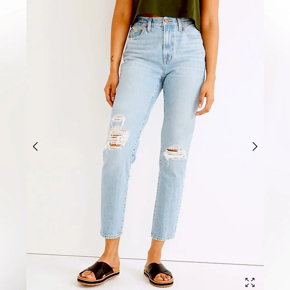 MADEWELL The Perfect Vintage Jean Grandbay Wash: Ripped Edition Petite Length